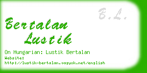 bertalan lustik business card
